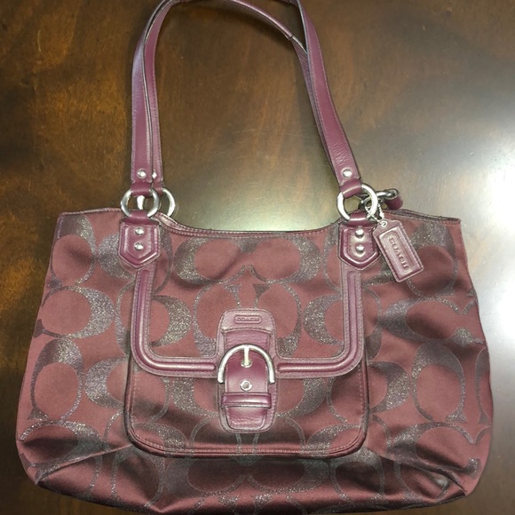 Coach Bags Signature Burgundy Hand Bag Poshmark